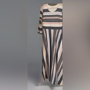 Chic Vertical Striped Maxi Dress